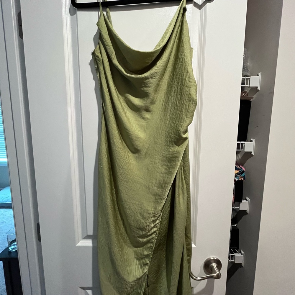 HYFVE Asymmetrical Olive Green Dress